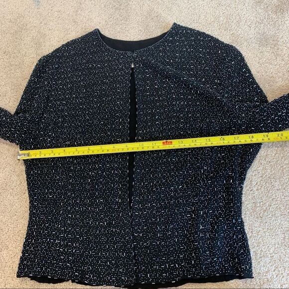 PETER Nygard beaded long sleeve evening jacket black Sz 6 - Picture 9 of 11